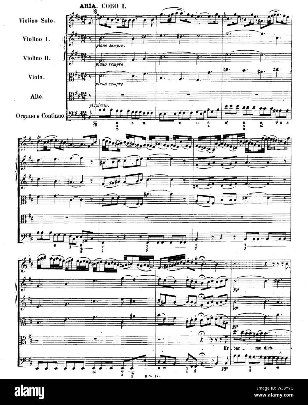 Хорал Erbarme dich (Бах Страсти по Матфею Начало Stock Photo - Alamy