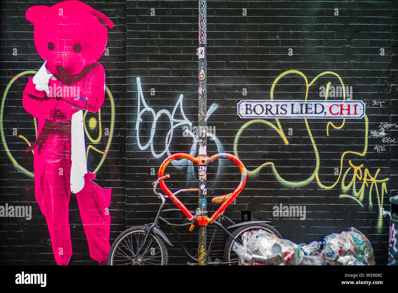 Boris Johnson graffiti in Shoreditch East London Stock Photo