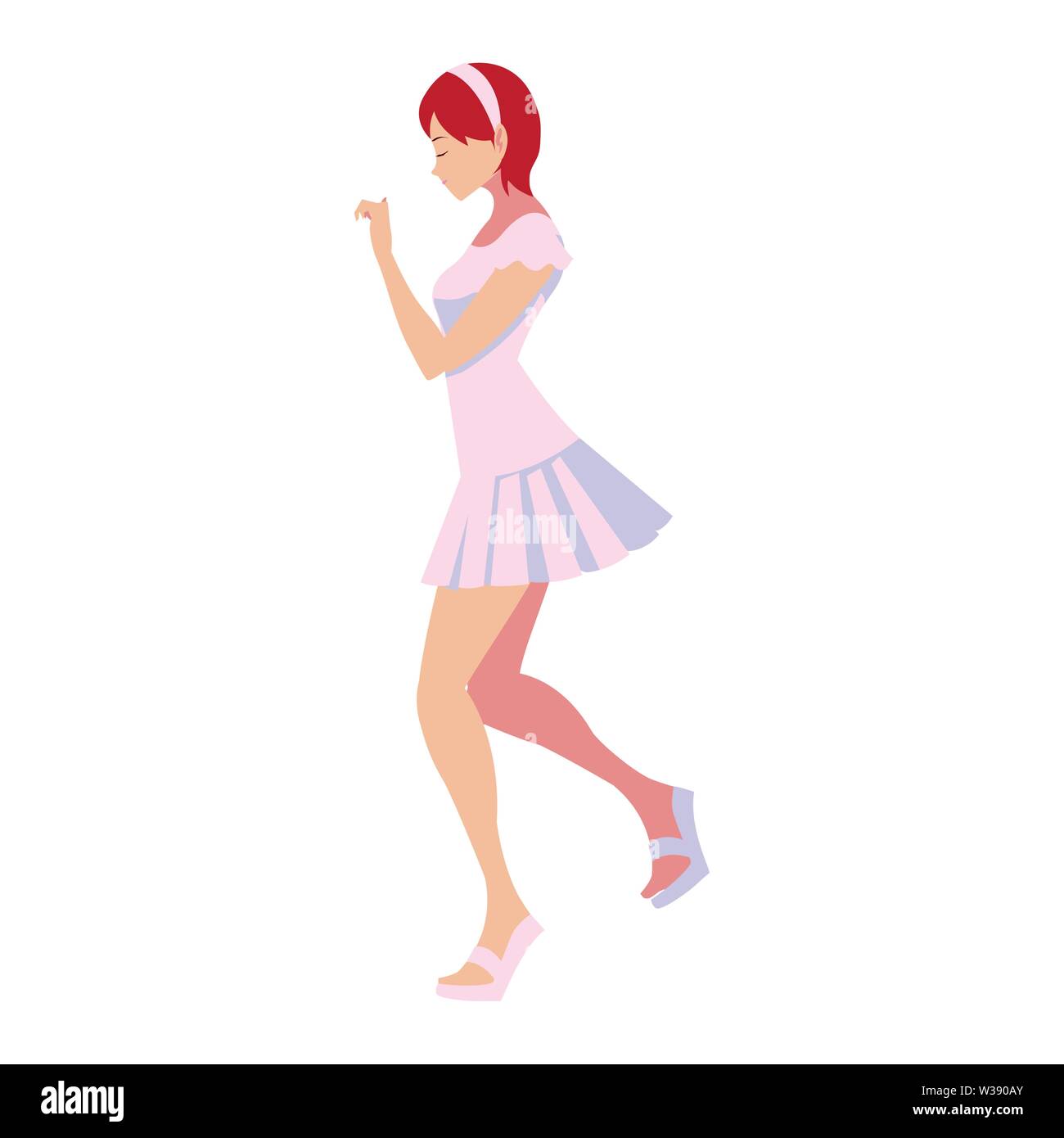 Beautiful Woman Character Side View White Background Vector Illustration Stock Vector Image Art Alamy
