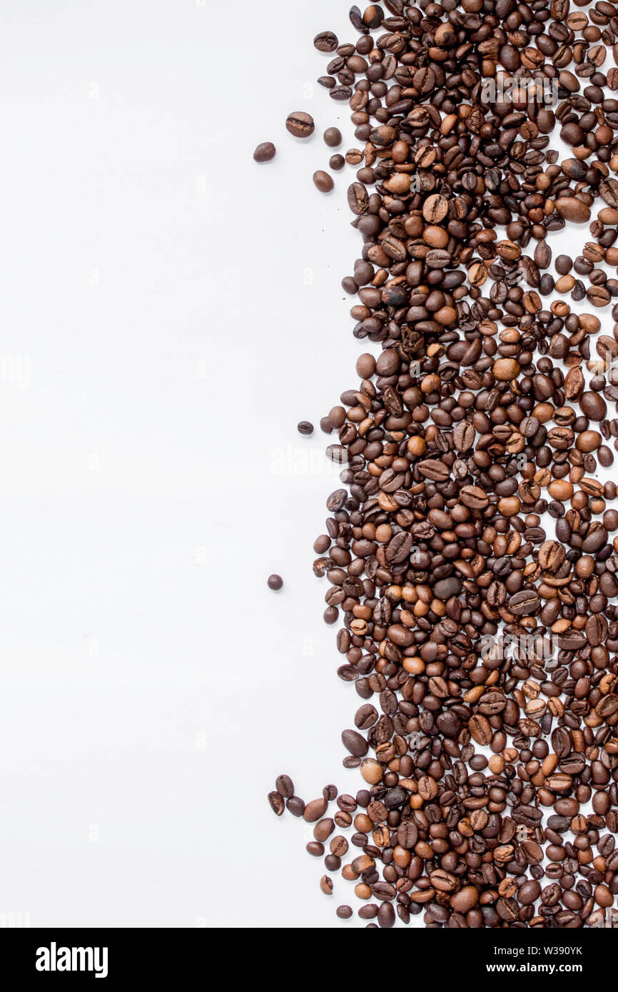 Coffee beans isolated on white background with copyspace for text ...
