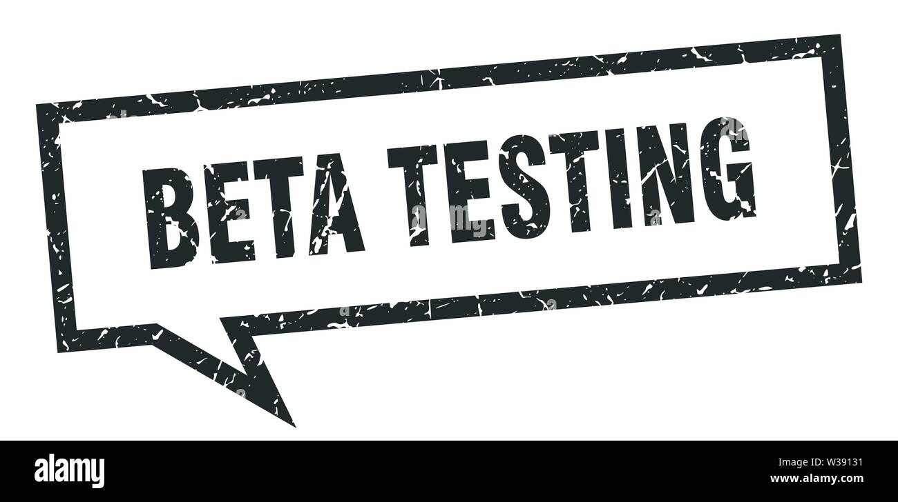 beta testing sign. beta testing square speech bubble. beta testing Stock Vector