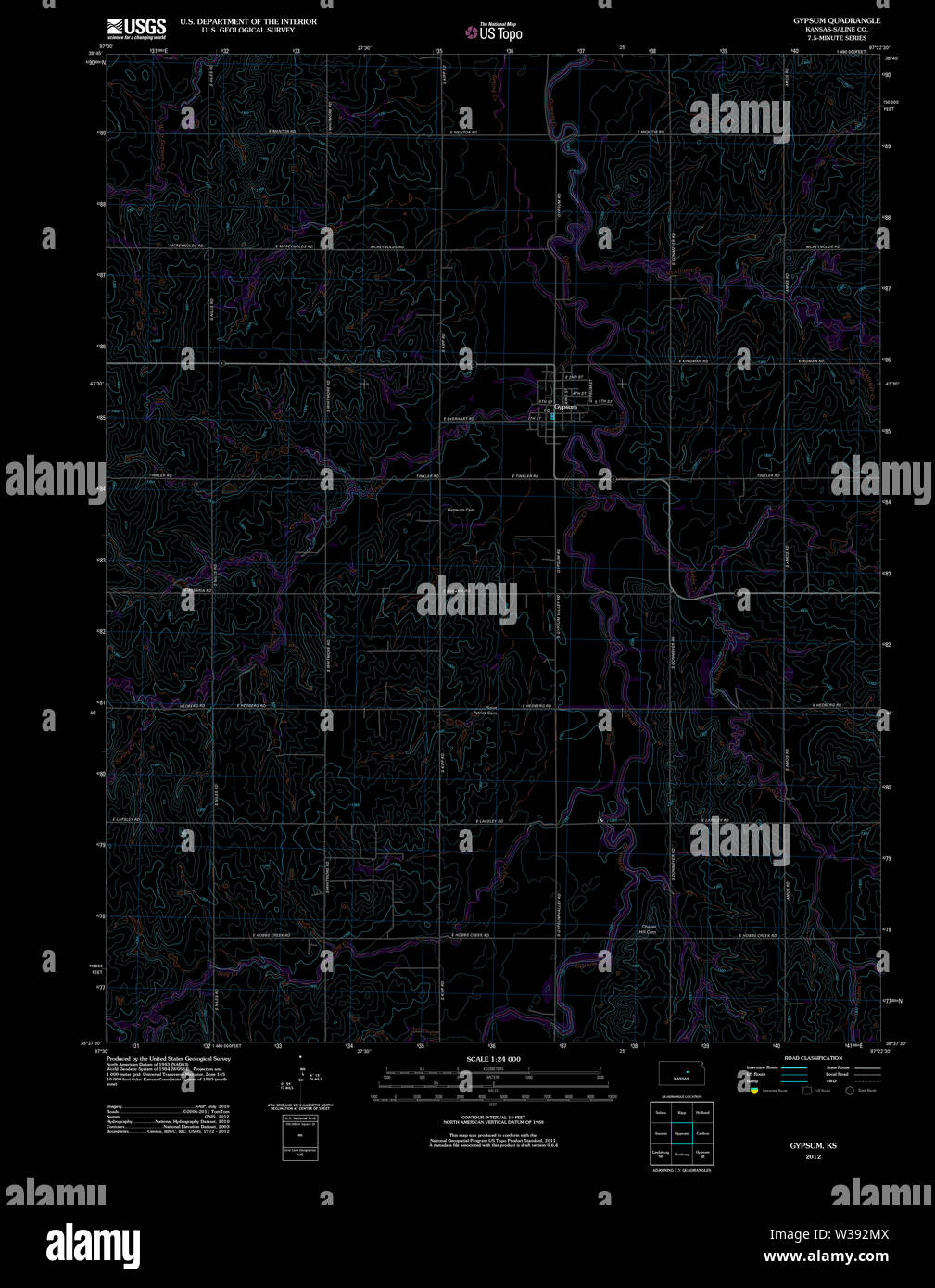 Gypsum kansas map hires stock photography and images Alamy