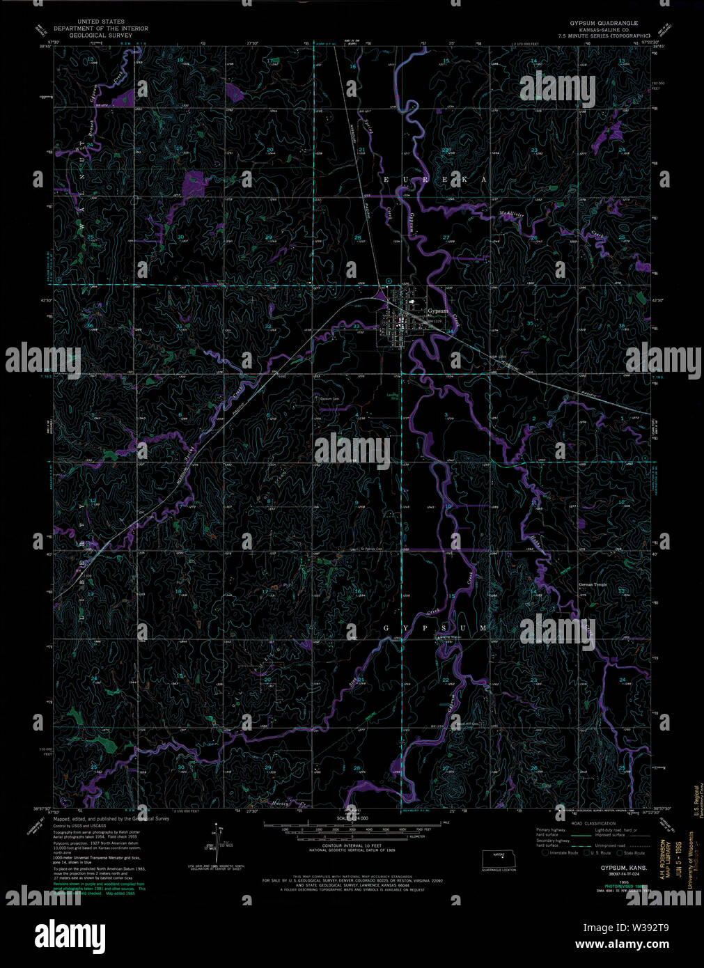 Gypsum kansas map hires stock photography and images Alamy