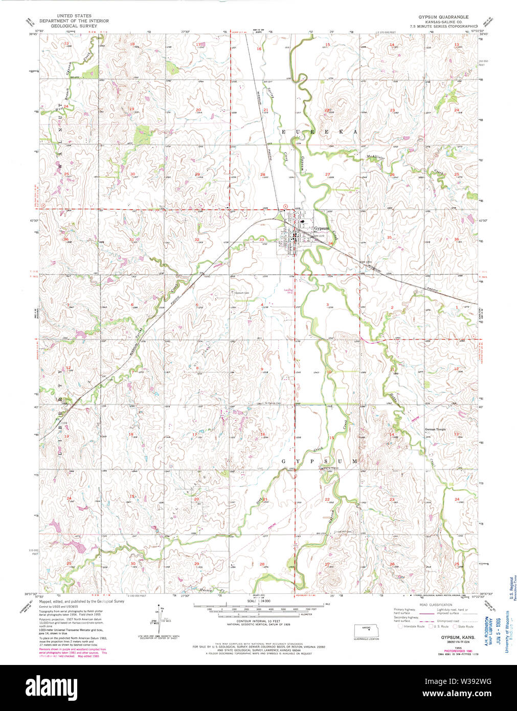 Gypsum kansas map hires stock photography and images Alamy