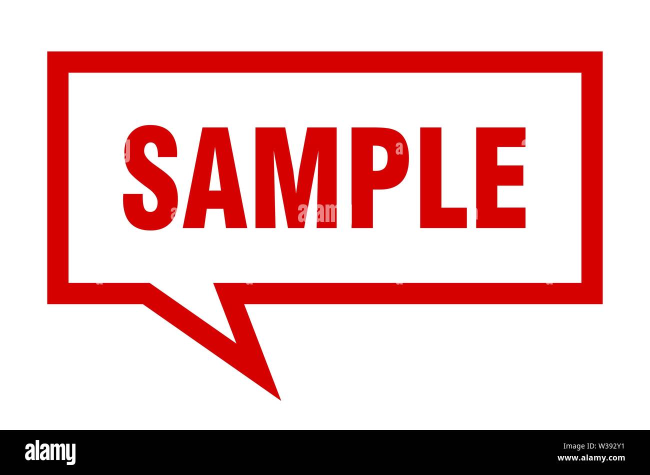 sample sign. sample square speech bubble. sample Stock Vector