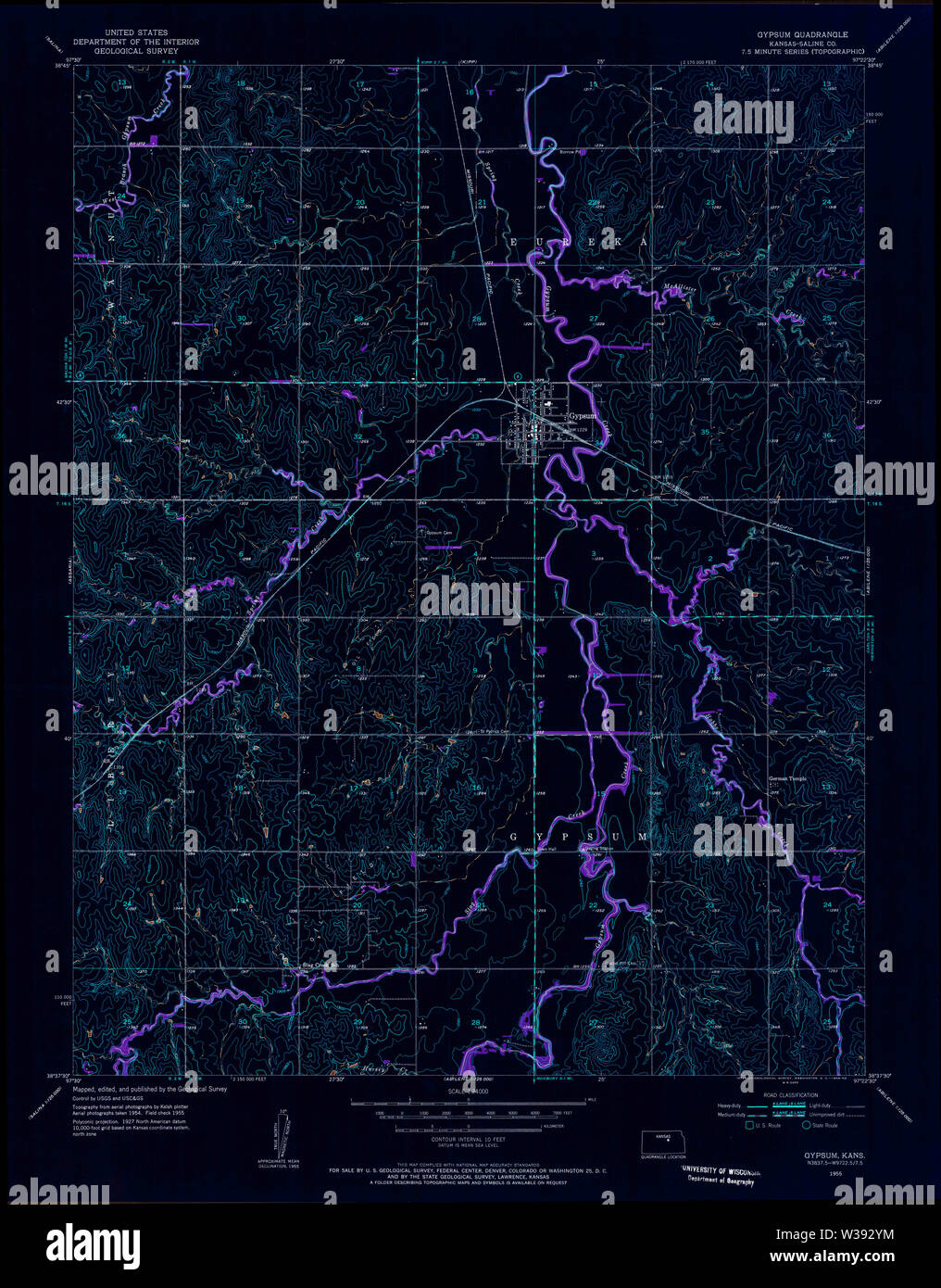 Gypsum kansas map hires stock photography and images Alamy