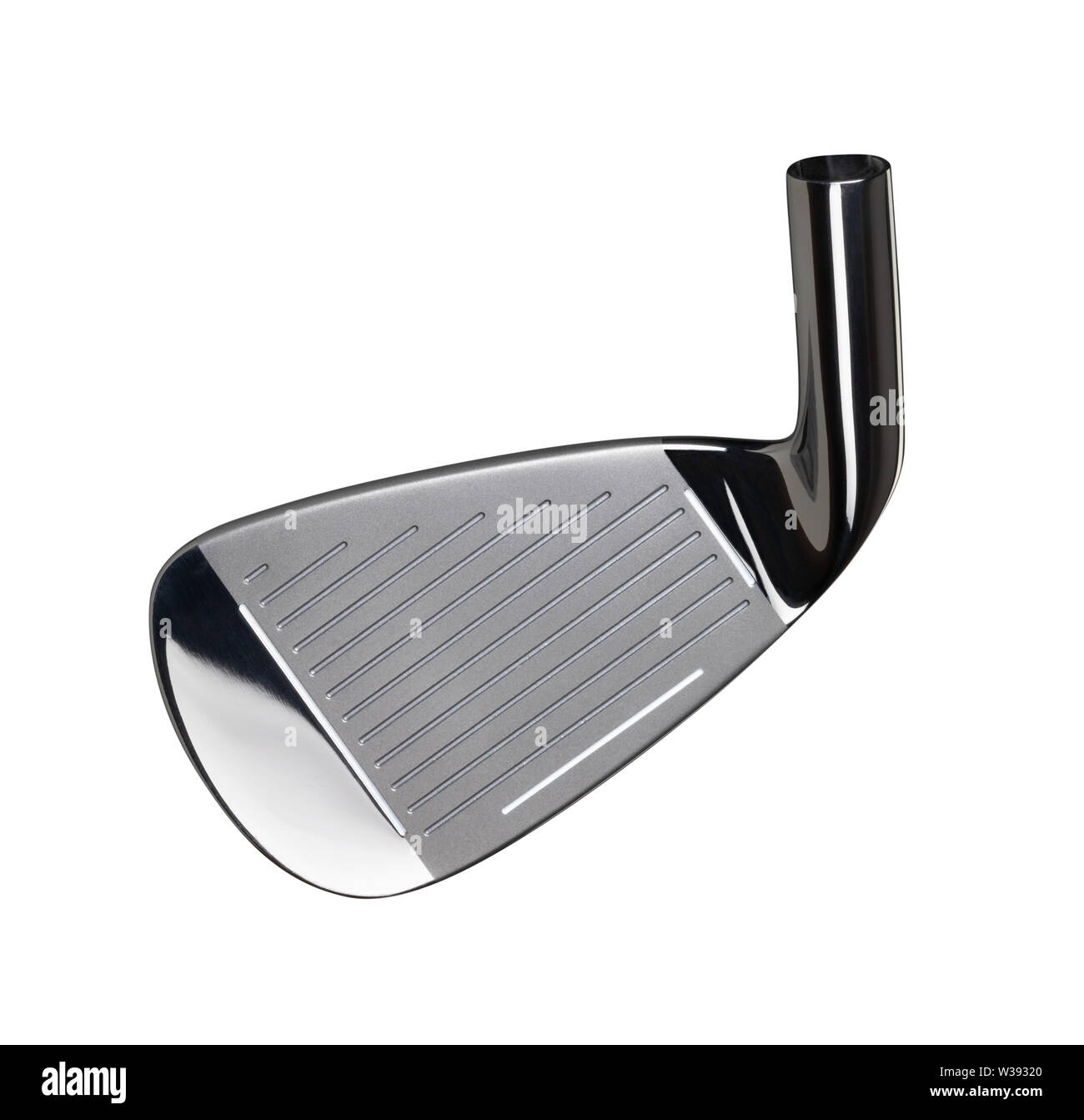 Face of Golf Club Iron Head Isolated on a White Background Stock Photo