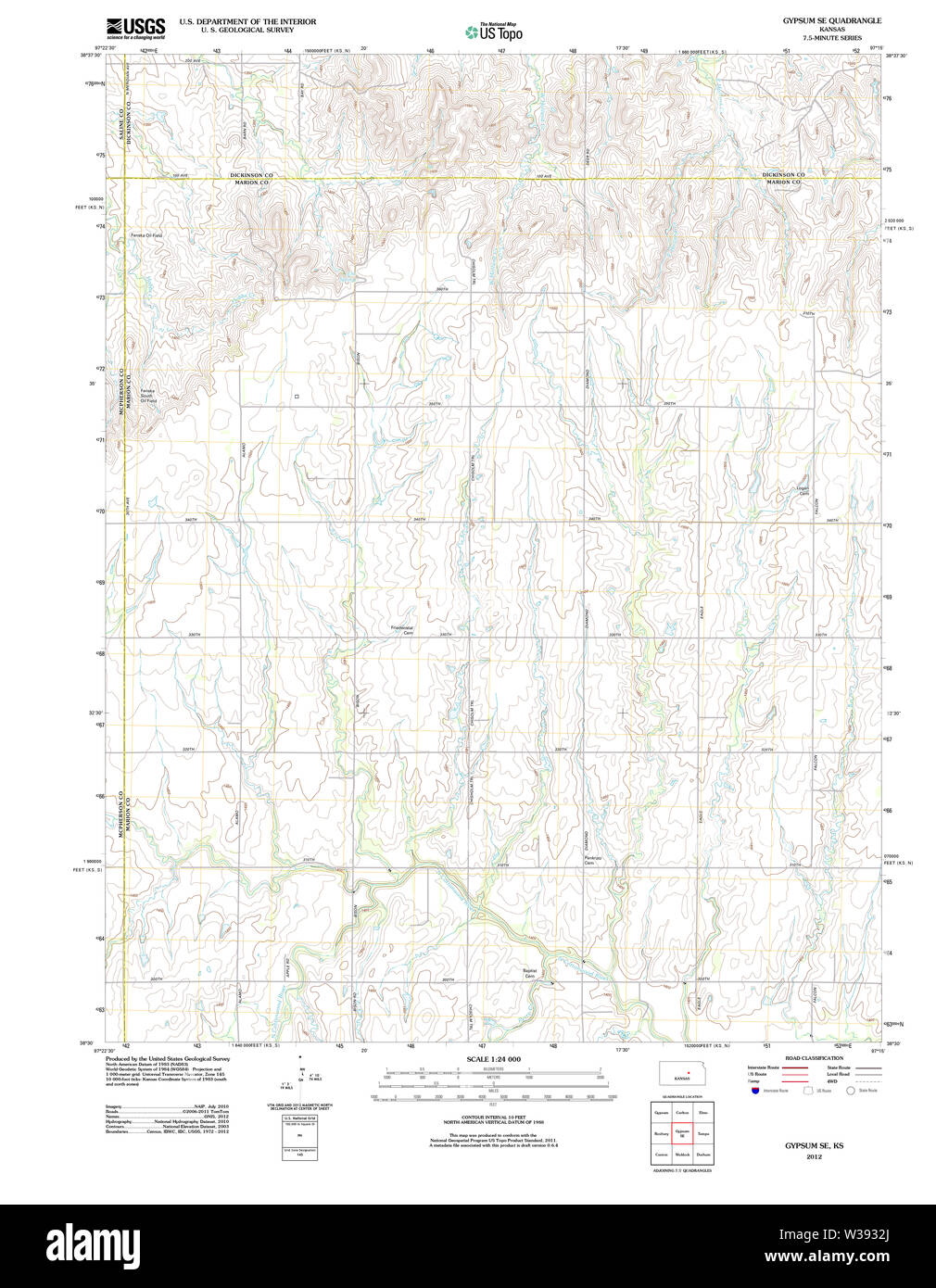 Gypsum kansas map hires stock photography and images Alamy