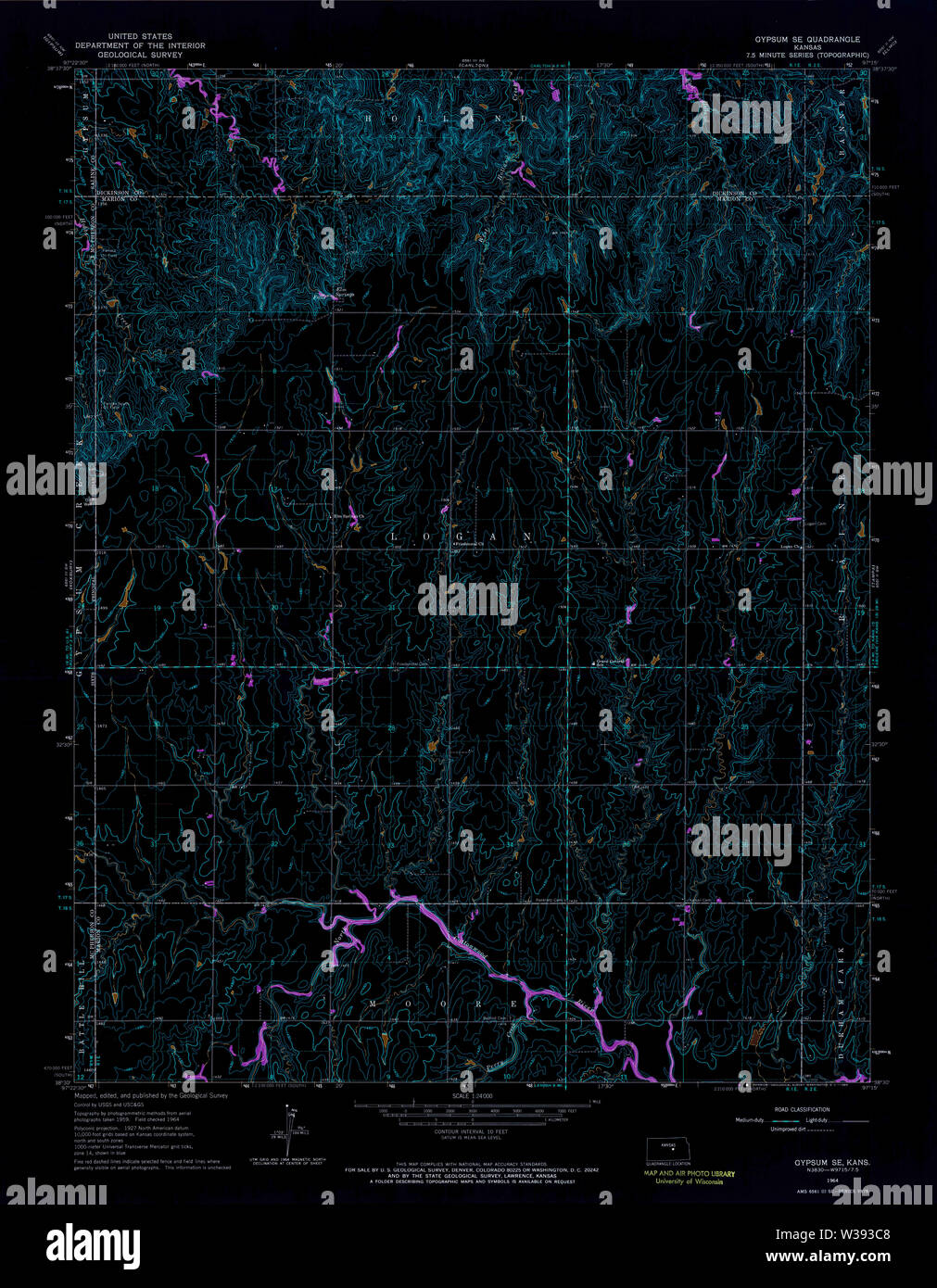 Gypsum kansas map hires stock photography and images Alamy