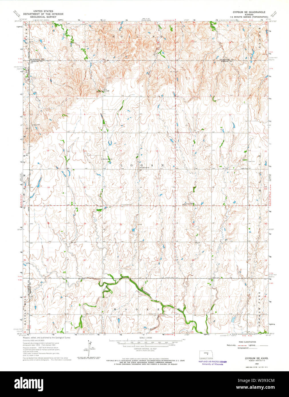 Gypsum kansas map hires stock photography and images Alamy