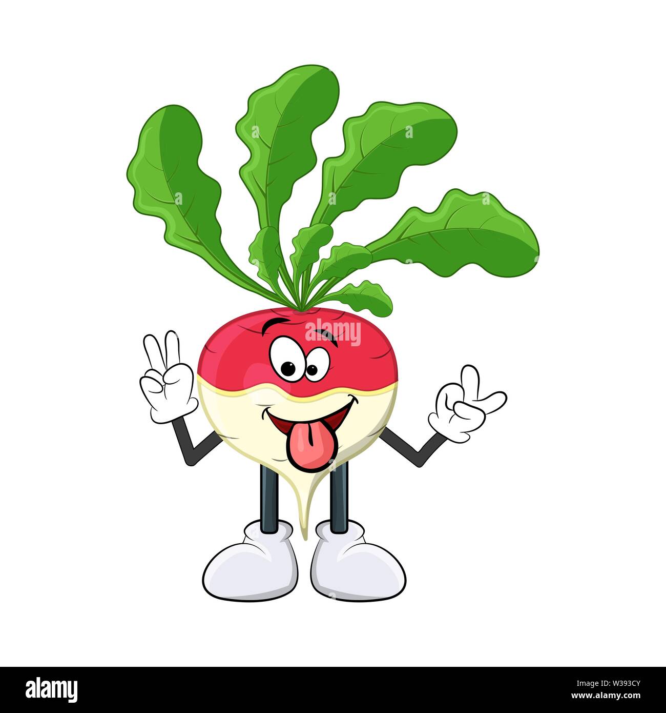 turnip happy cartoon character illustration  isolated on white background Stock Vector