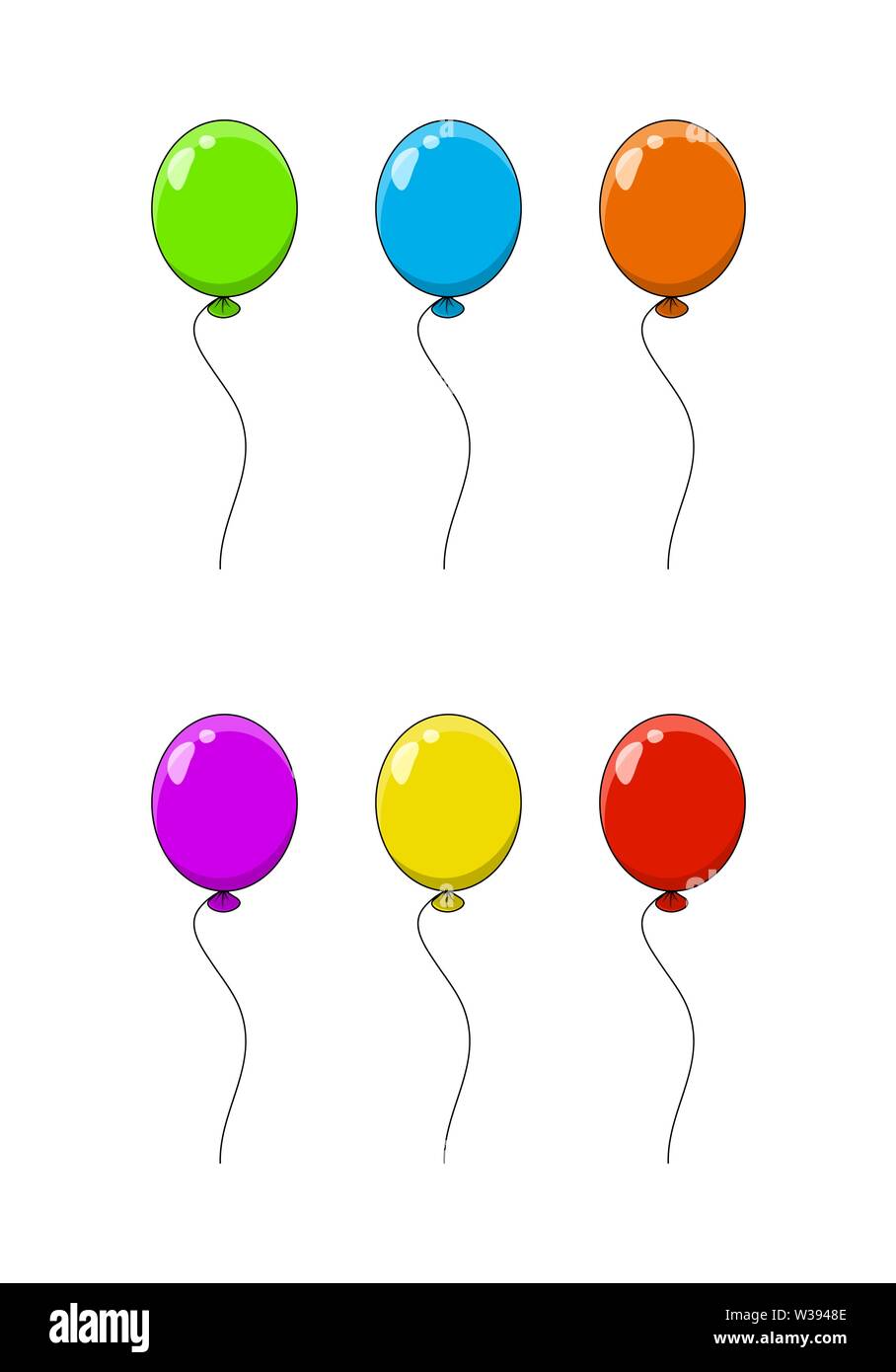 set balloon cartoon illustration isolated on white background Stock ...