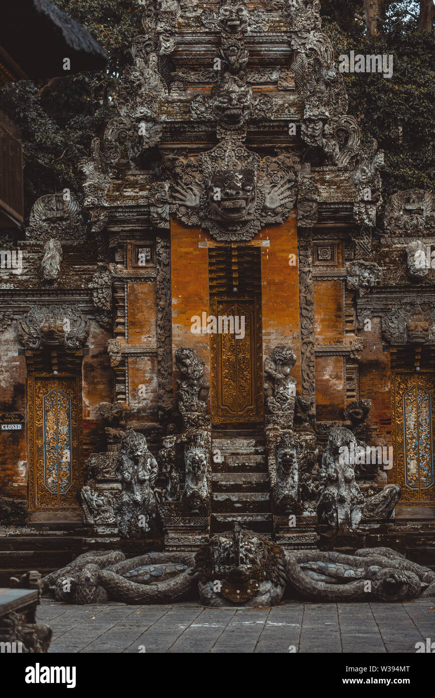 Statue in the sacred Monkey Forest, Ubud, Bali, Indonesia Stock Photo