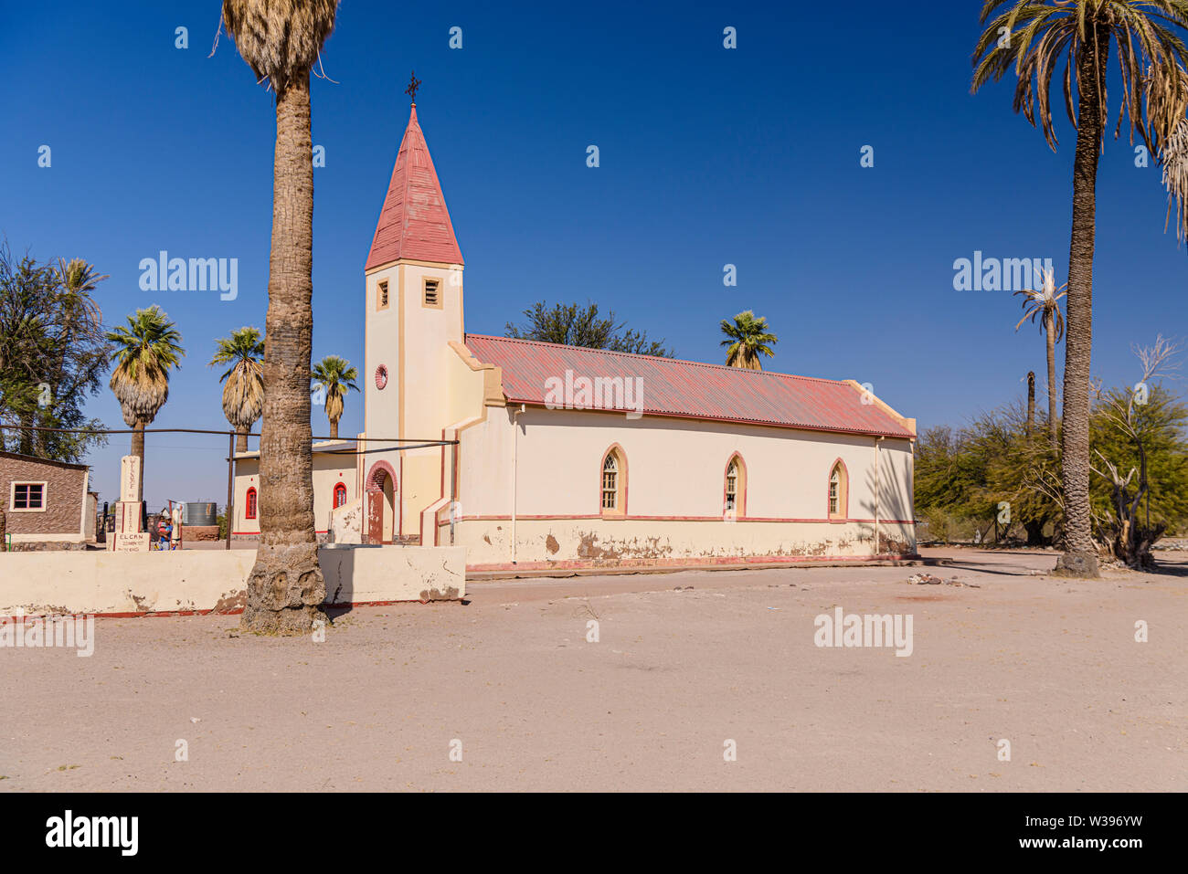 Local church in the Namibian village of Hoachanas, Namibia Stock Photo