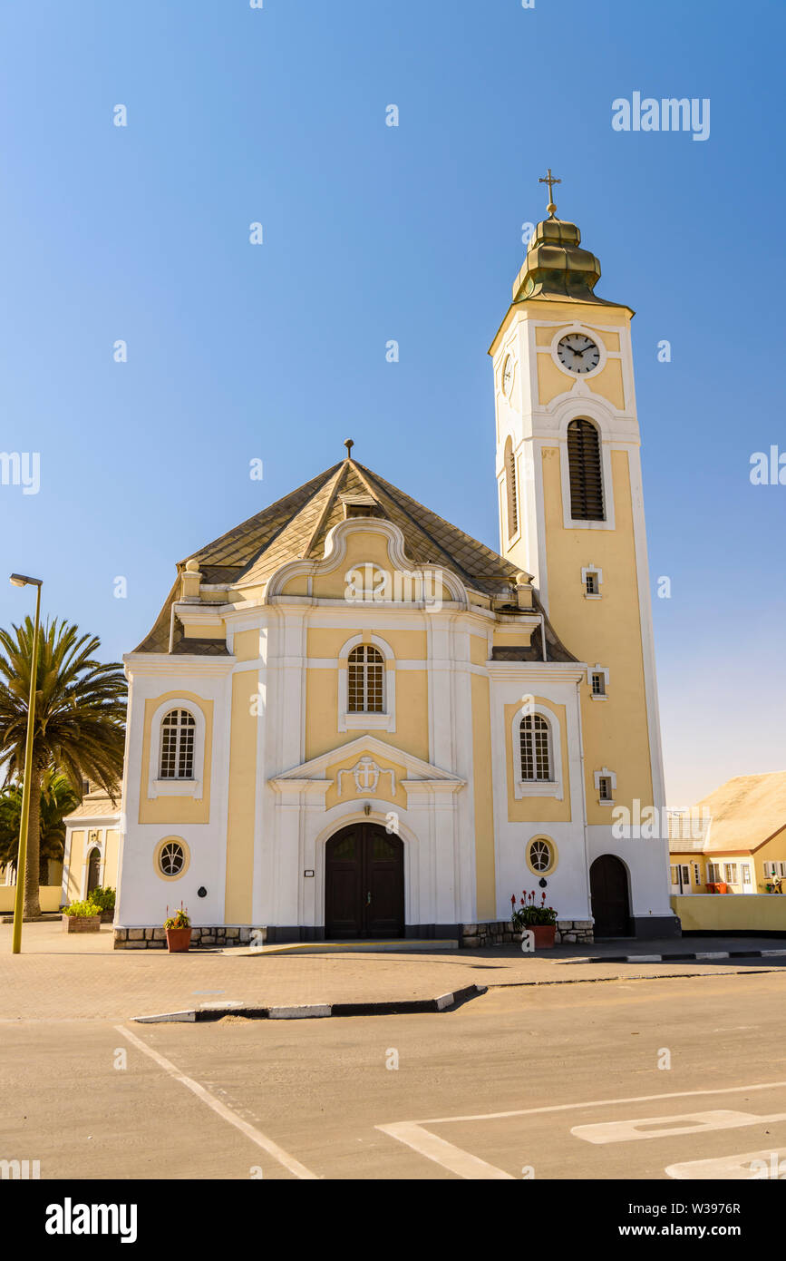 Deutsche Evangelisch-Lutherische Church in Swakopmund, Namibia Stock Photo