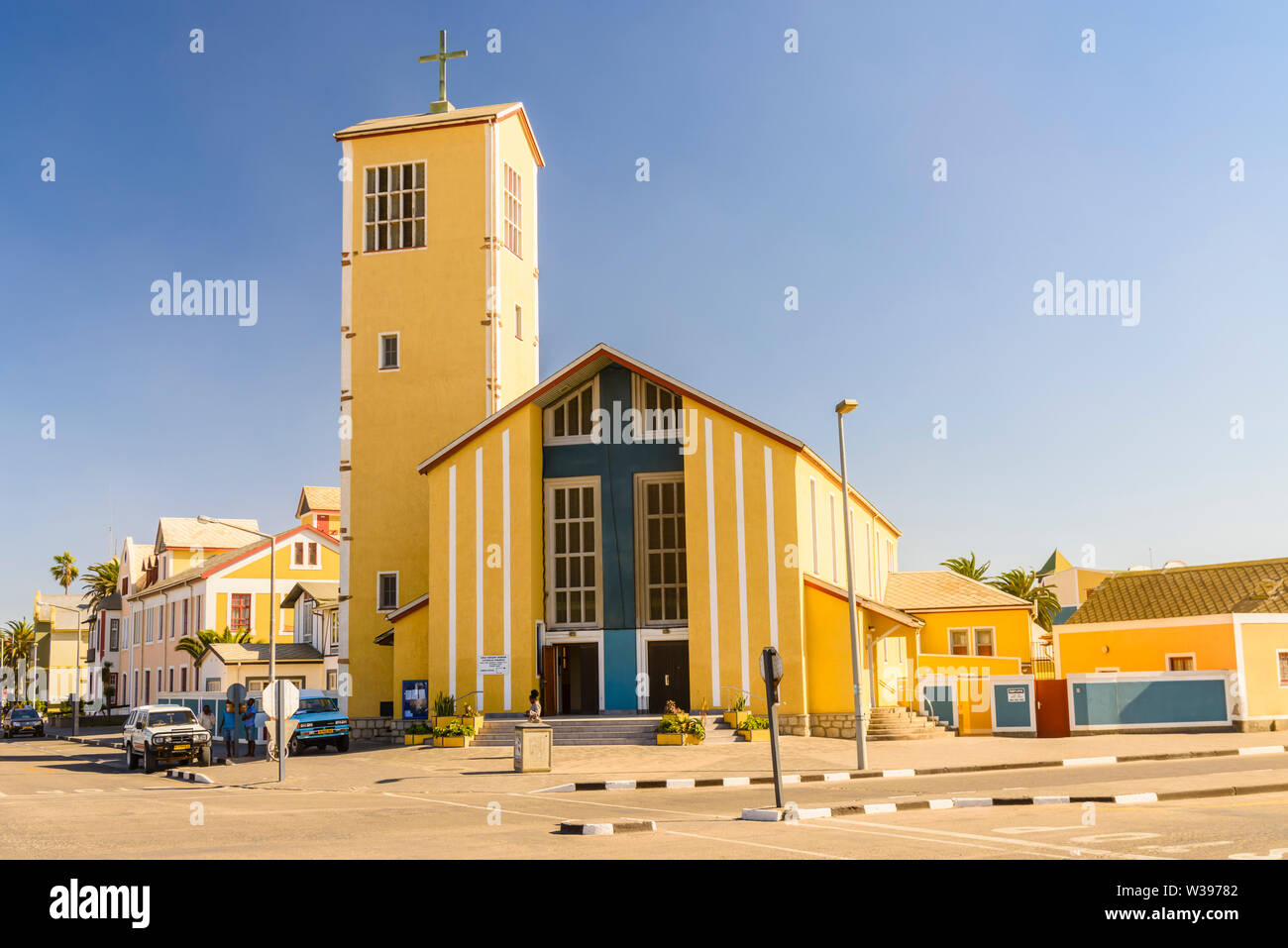 Roman Katholic Church, Daniel Tjongarero Ave, Swakopmund, Namibia Stock Photo