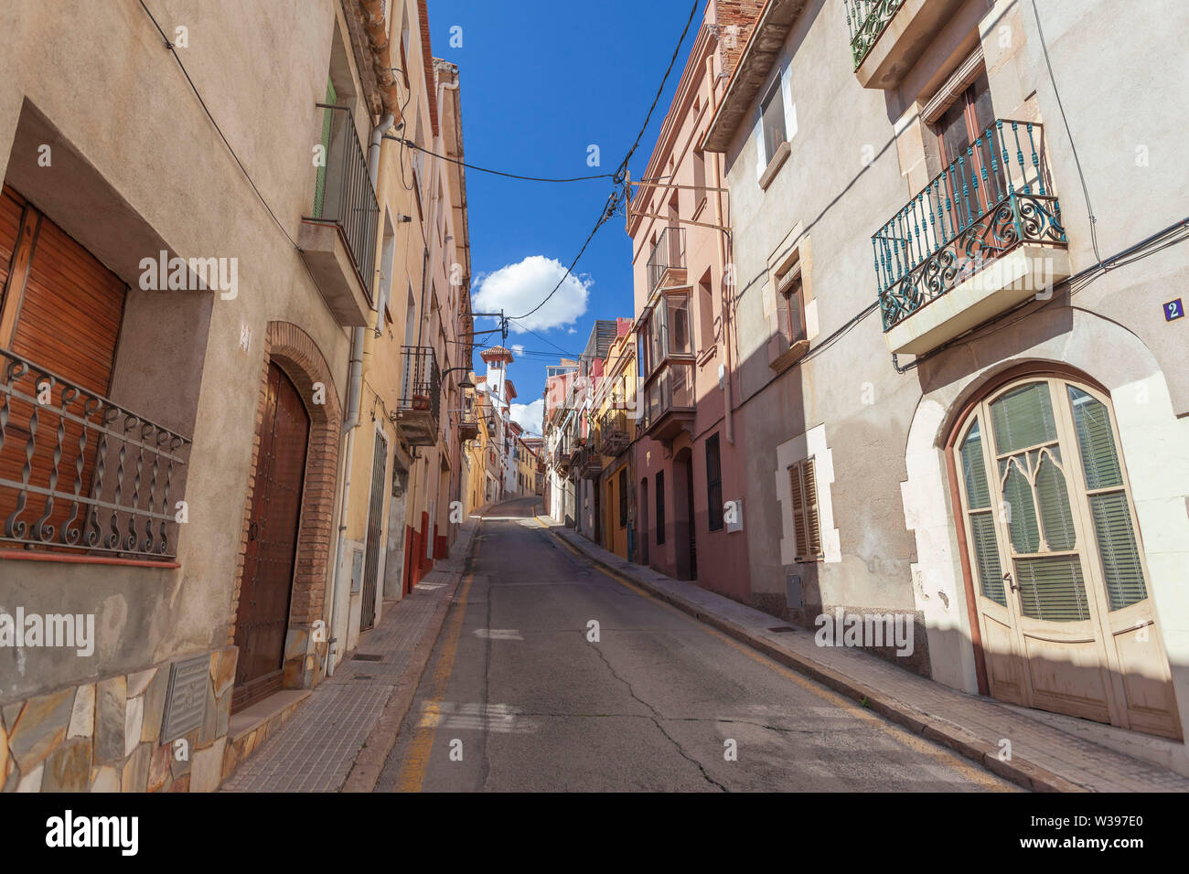 Street village view. El Papiol, Catalonia, Spain Stock Photo - Alamy