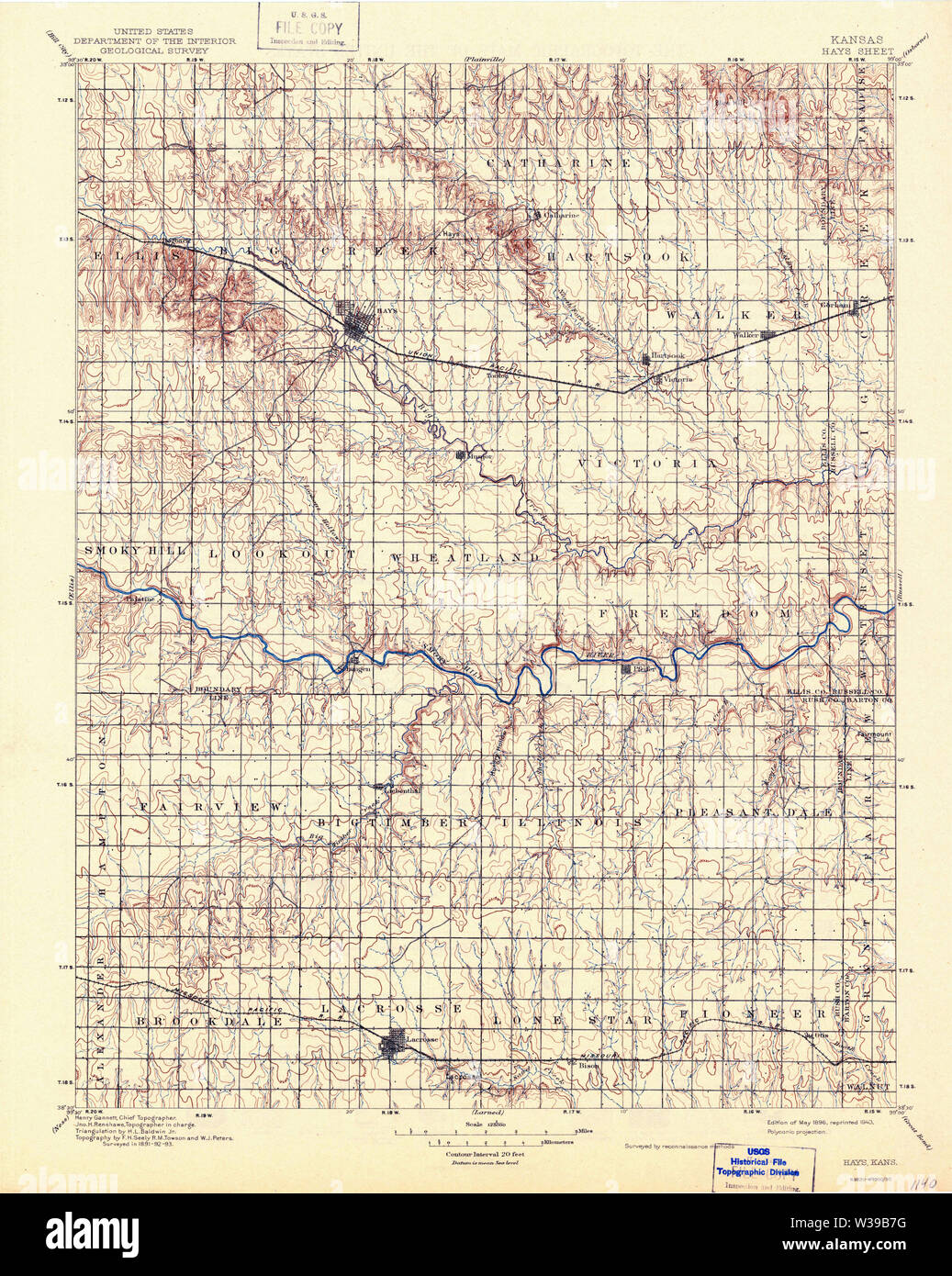 Map of hays kansas hi-res stock photography and images - Alamy