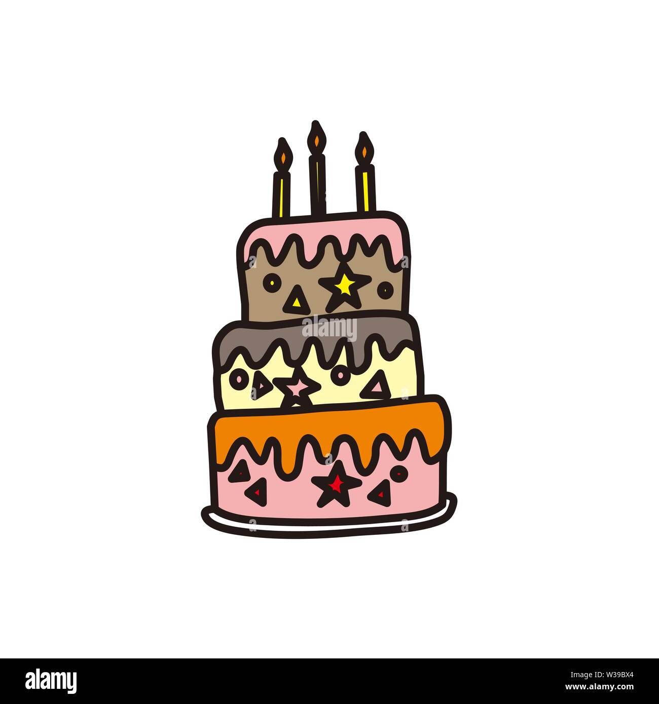 Cake Birthday Design Graphic Template Vector Stock Vector Image \u0026 Art -  Alamy, image size:1300x1390