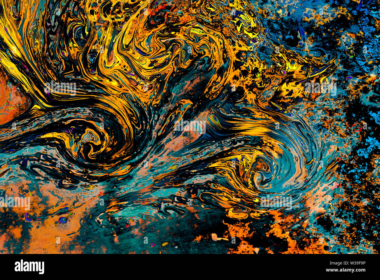 Traditional Ottoman Turkish abstract marbling art patterns as ...