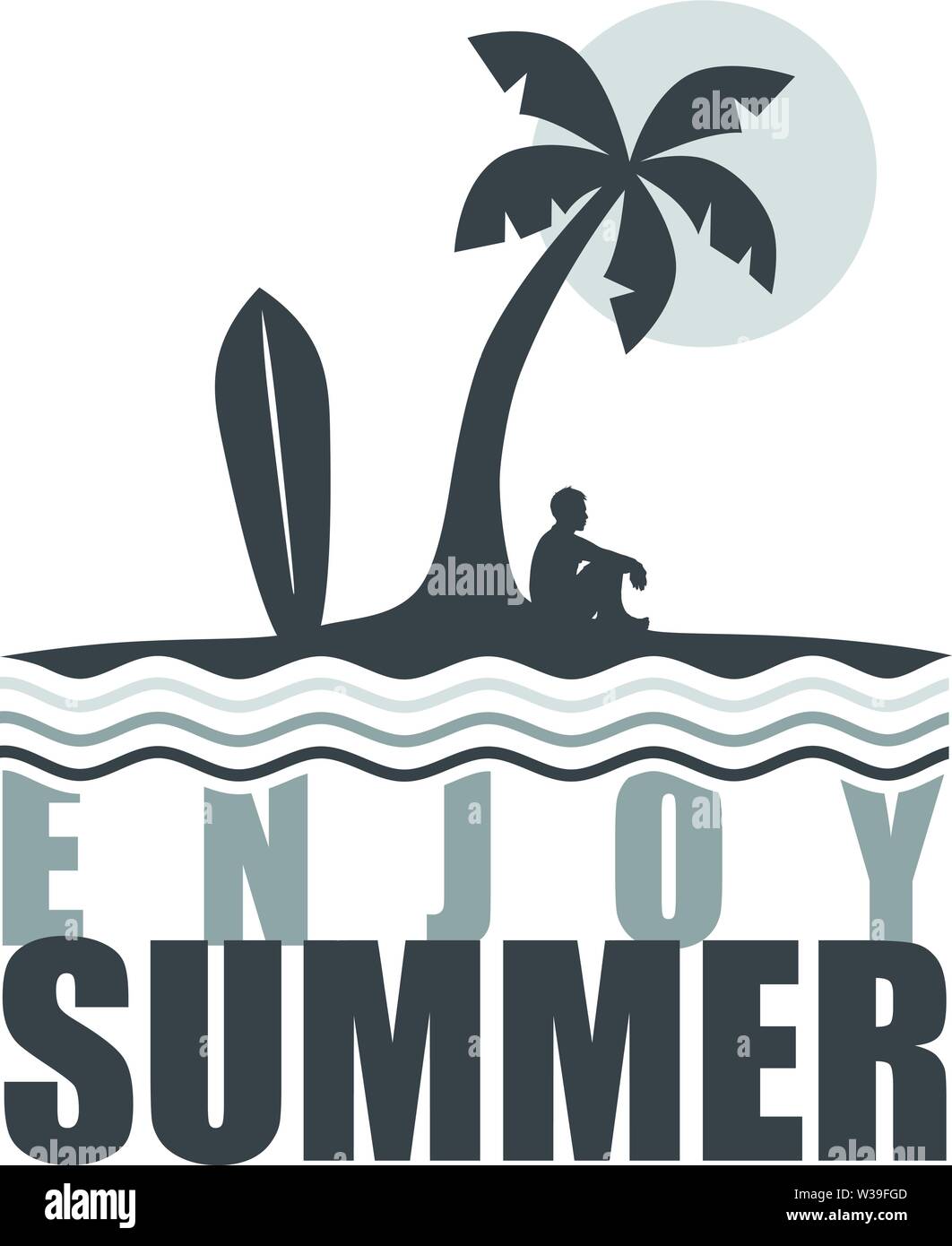 tropical island summer vacation beach holiday vector art Stock Vector ...