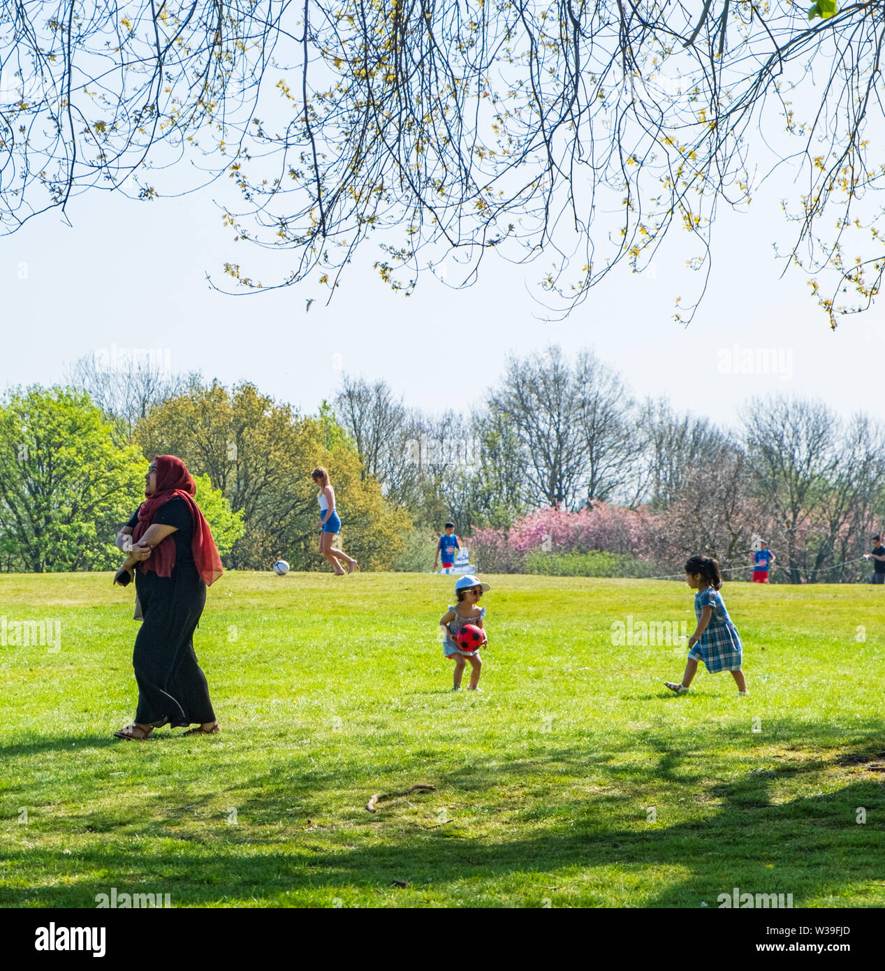 Manchester, United Kingdom - April 21, 2019: People enjoy themselves at ...
