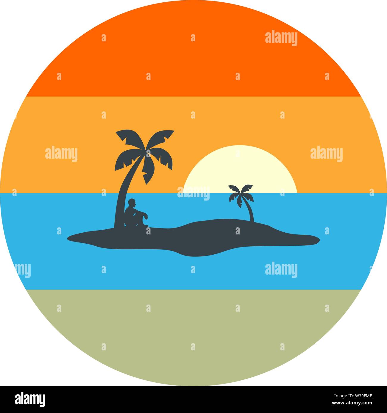 tropical island summer vacation beach holiday vector art Stock Vector ...