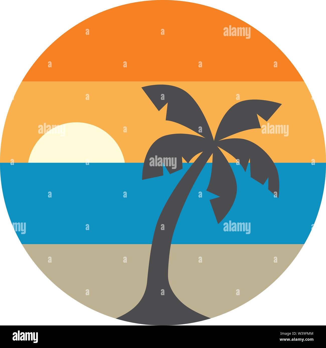 tropical island summer vacation beach holiday vector art Stock Vector ...