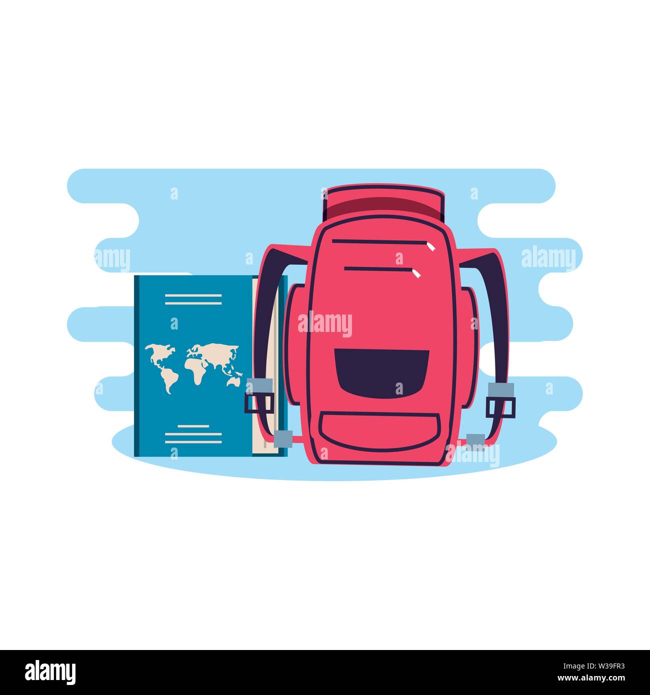 passport document travel with travelbag vector illustration design