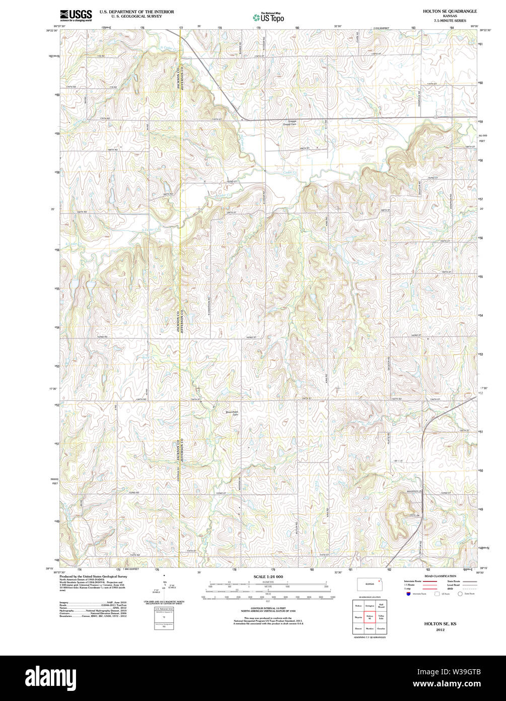 Usgs Topo Map Kansas Ks Holton Se 20120906 Tm Restoration W39GTB 