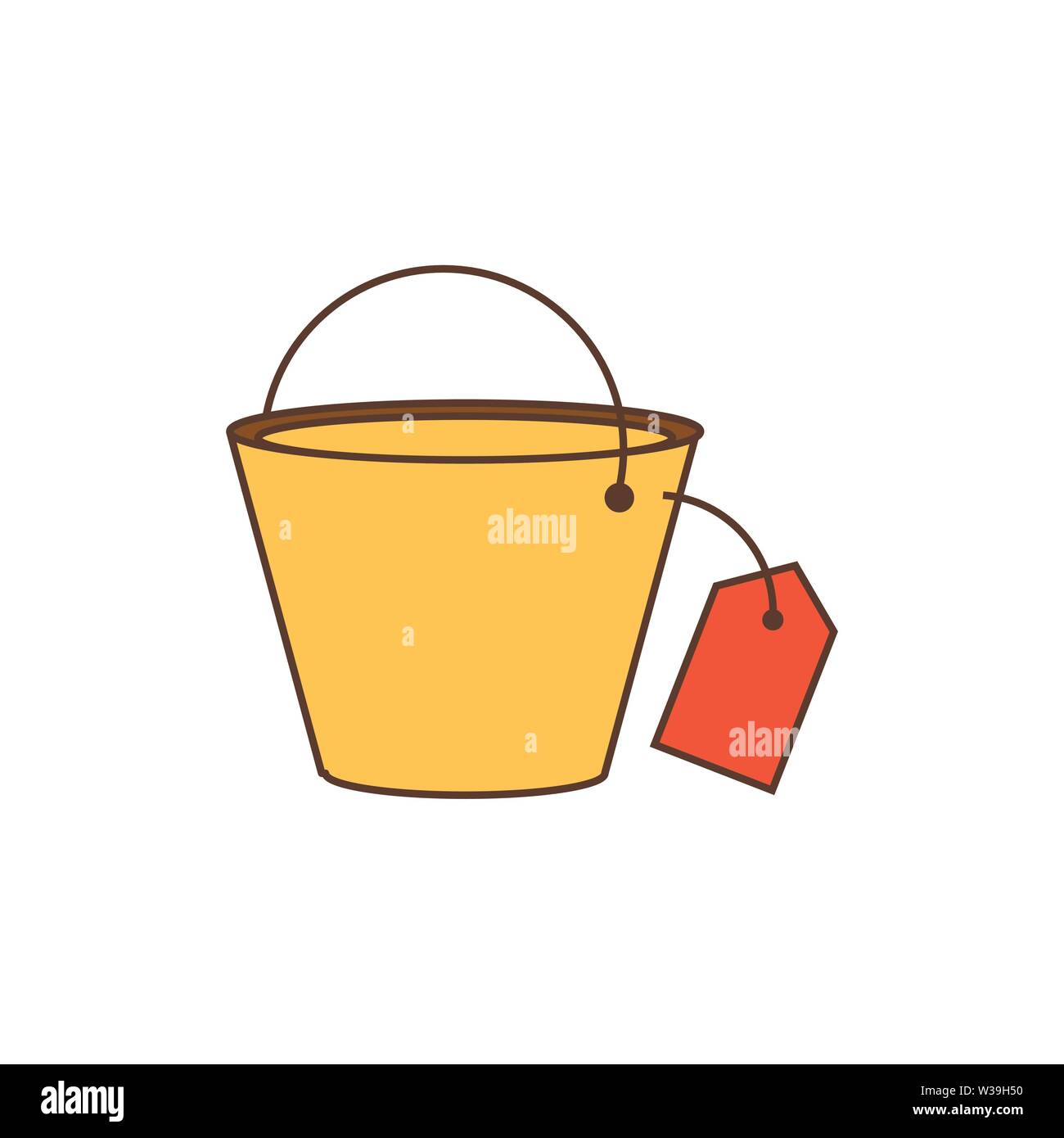 bucket tool with price tag hanging vector illustration design Stock