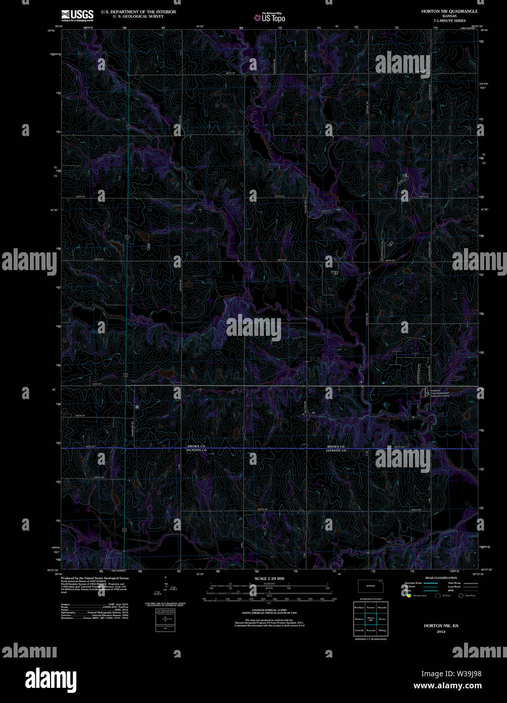 Horton kansas map hires stock photography and images Alamy