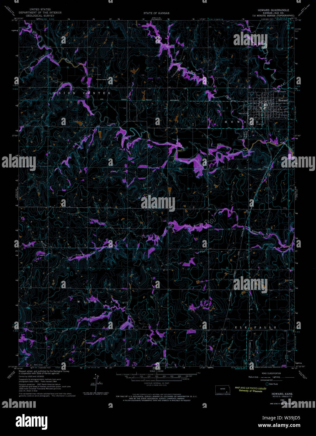 Howard kansas map hires stock photography and images Alamy