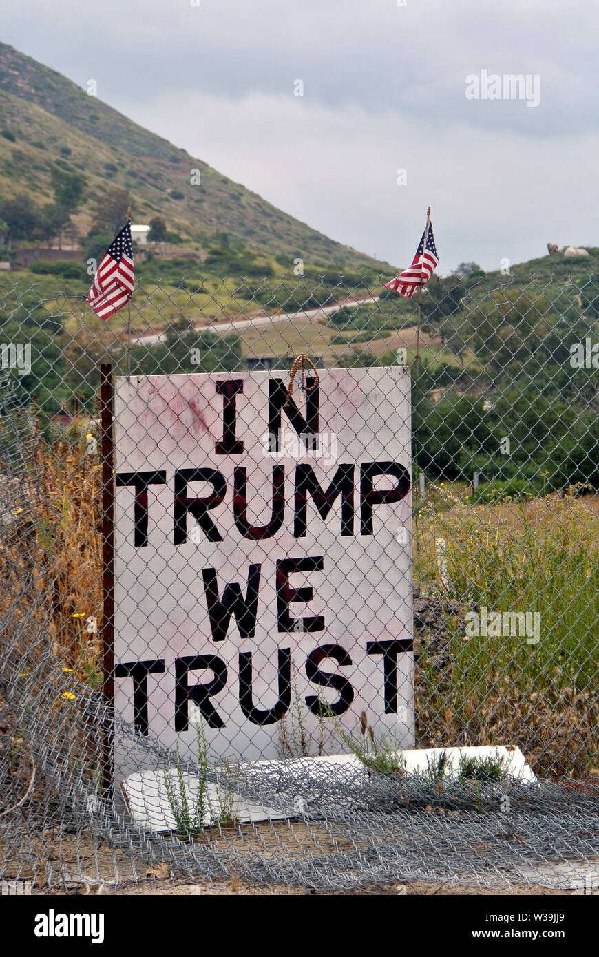 in trump we trust sign san Ysidro California Stock Photo