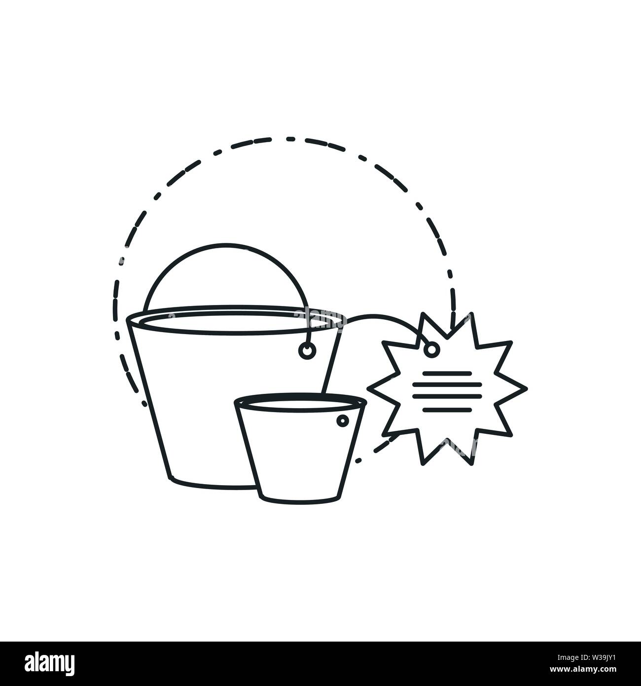 bucket tool with price tag hanging vector illustration design Stock