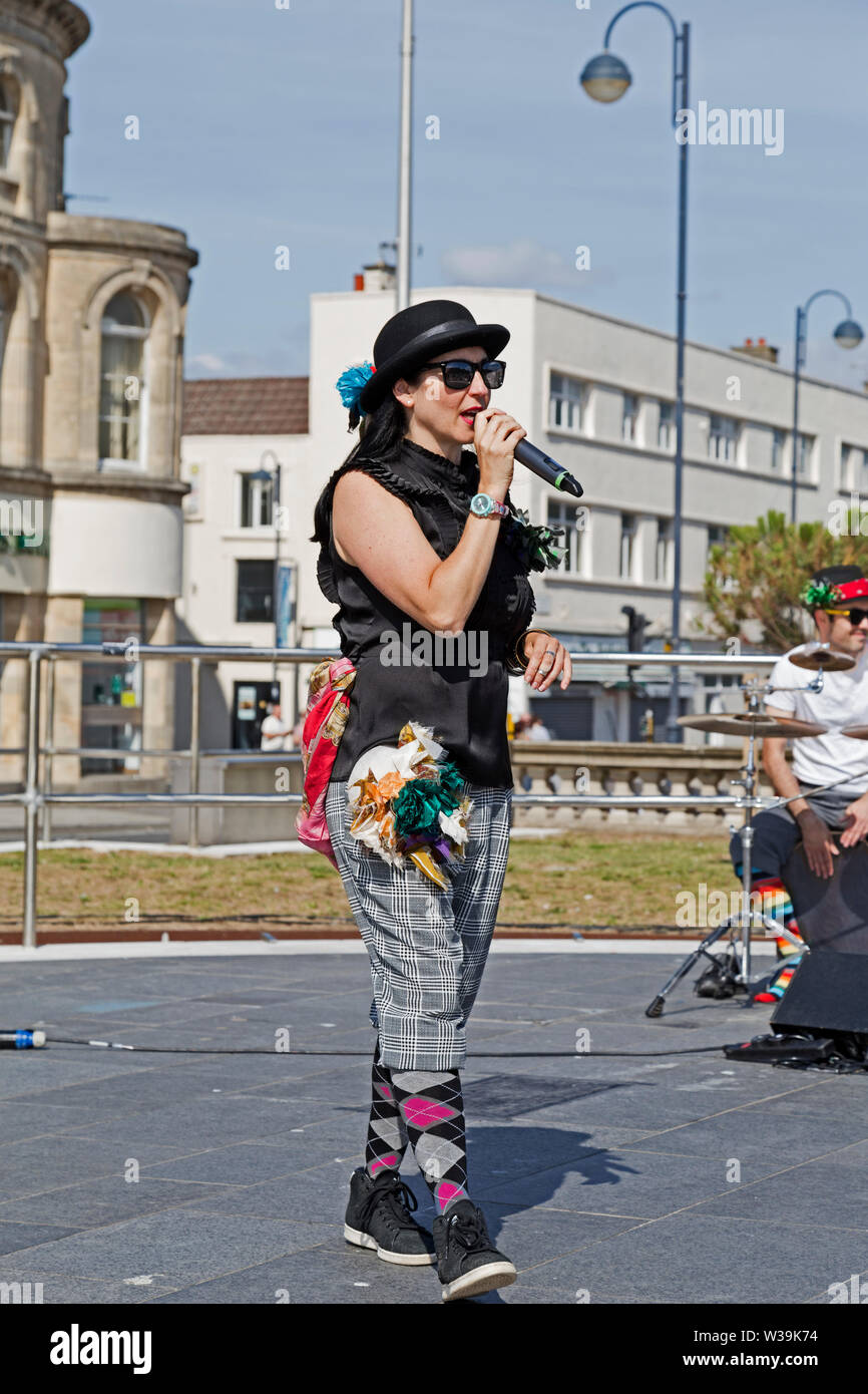 Folk Dance Remixed at the Whirligig Festival in Weston-super-Mare, UK on 13 July 2019. Stock Photo