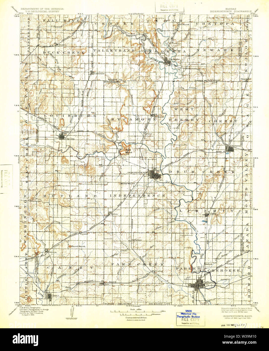 Map of independence kansas hi-res stock photography and images - Alamy
