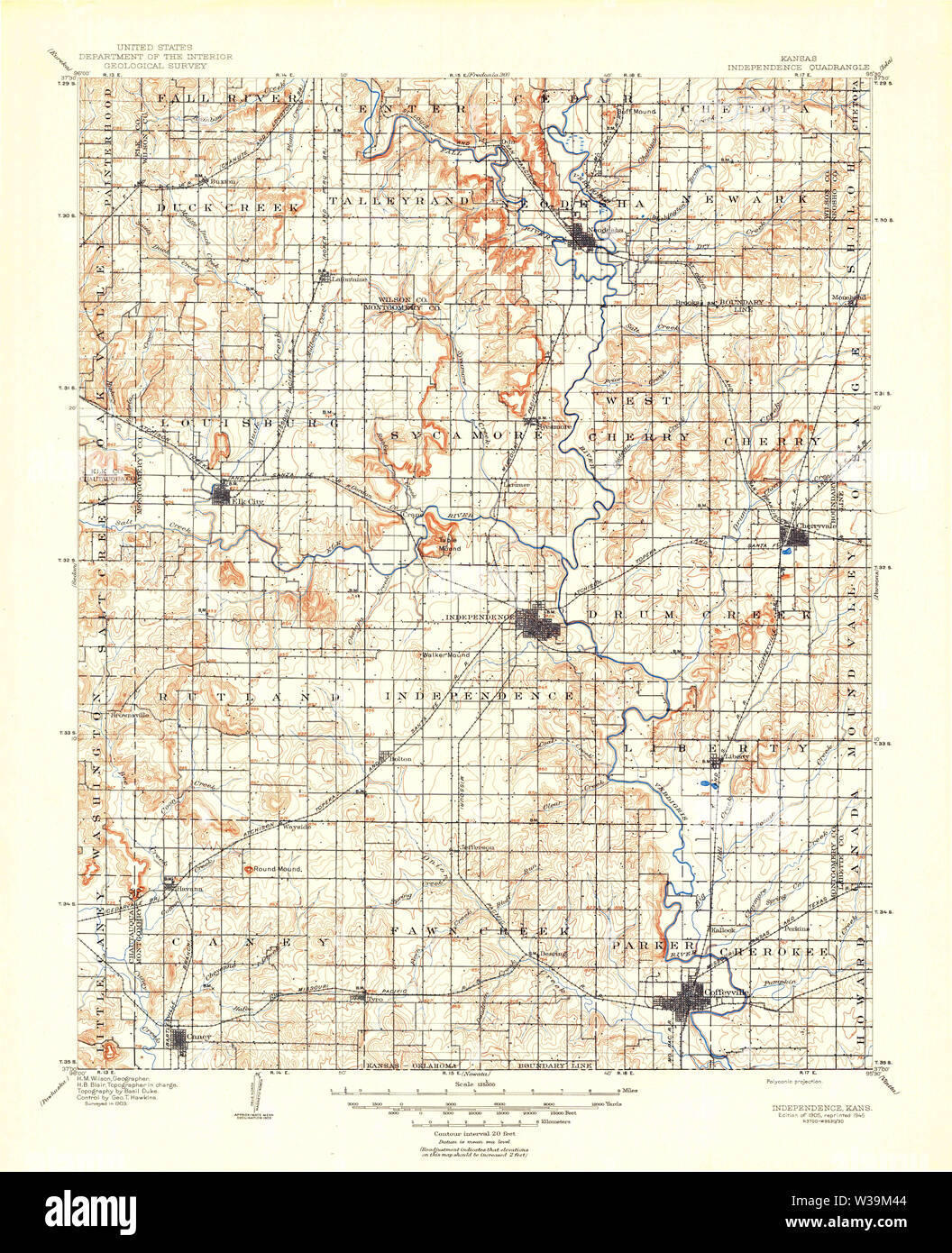 Independence kansas map hi-res stock photography and images - Alamy