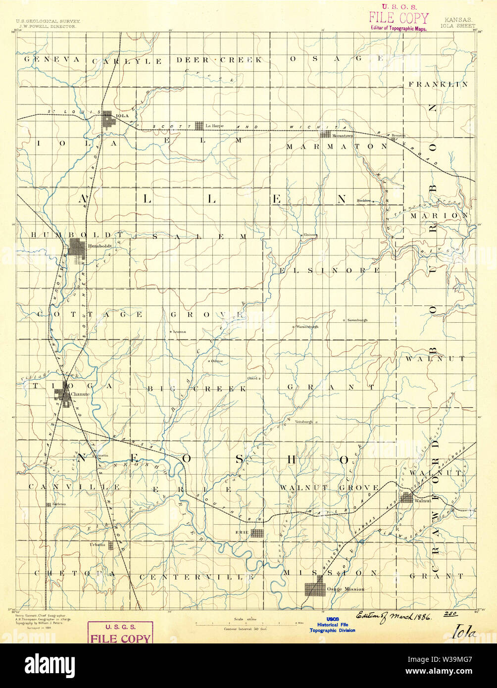 Iola kansas map hires stock photography and images Alamy