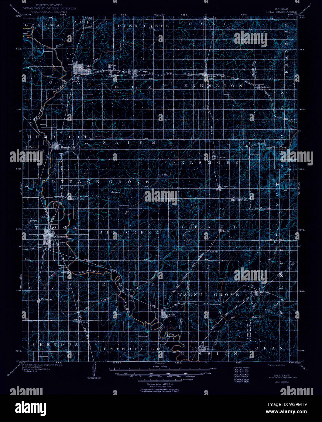 Iola kansas map hires stock photography and images Alamy