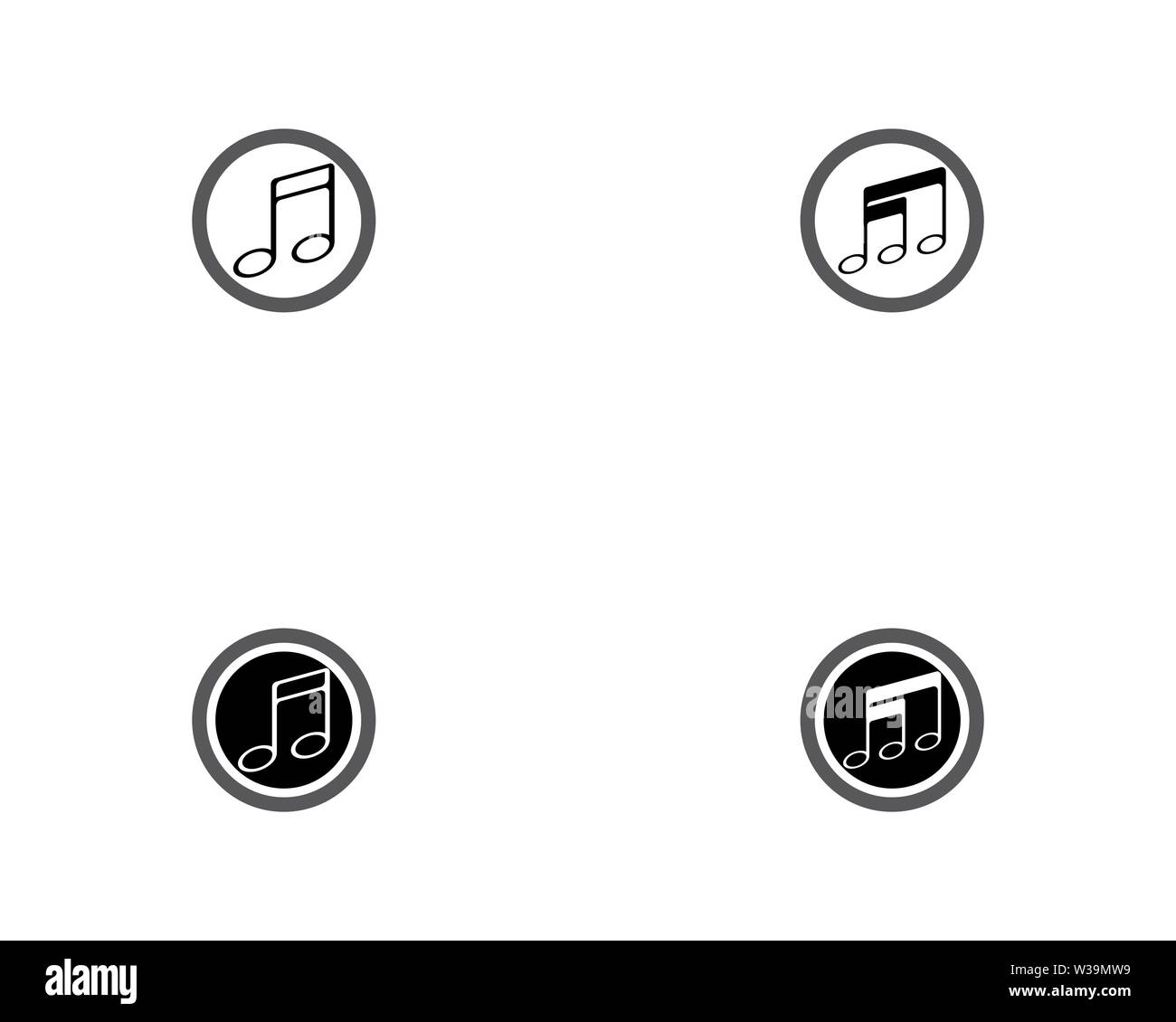 Music note Icon Vector illustration design Stock Photo - Alamy