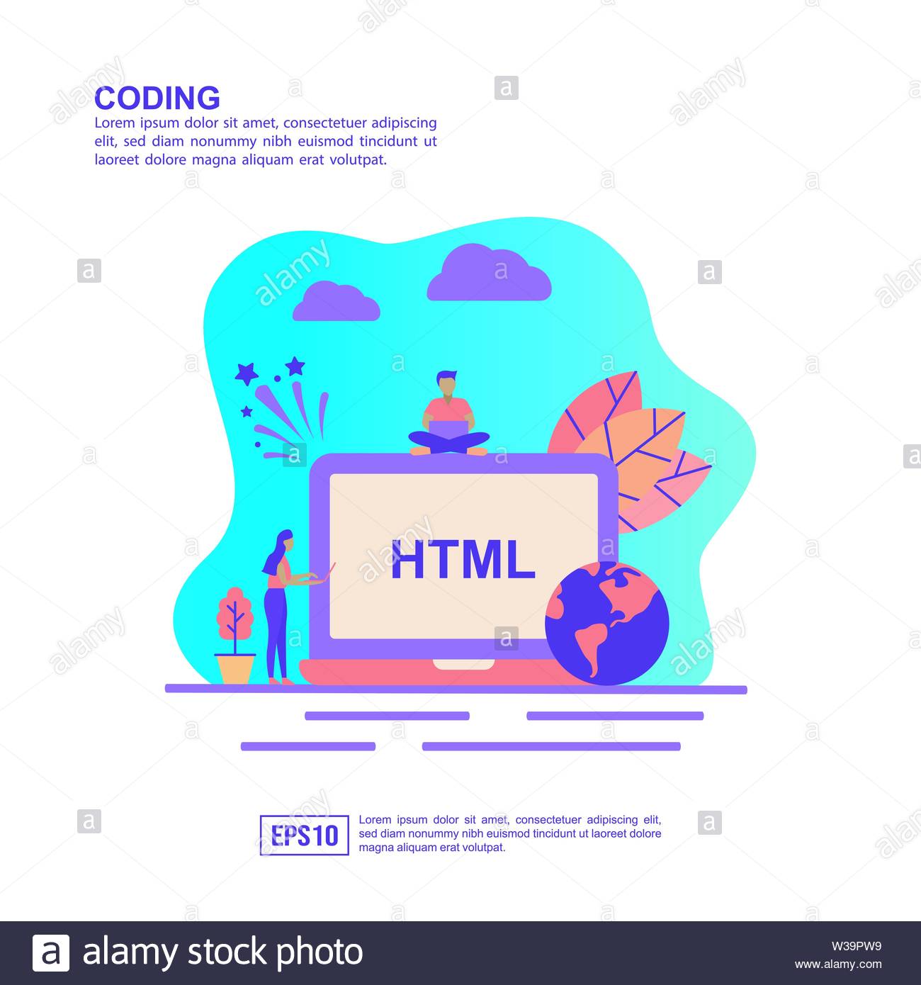 Illustration Website Web Template Vector Page Flat Landing