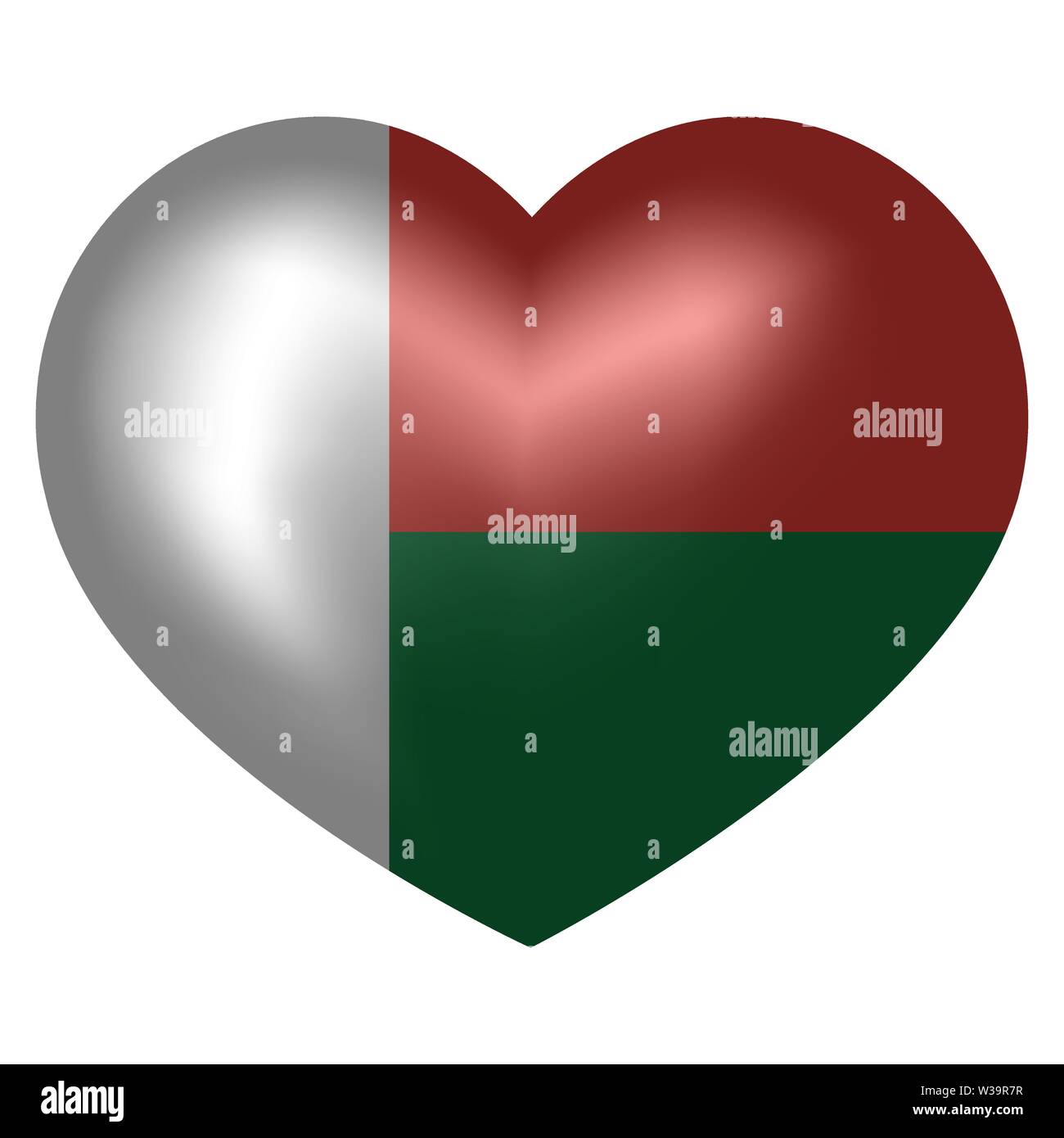 Flag of Madagascar in heart shape. 3d vector illustration Stock Vector ...