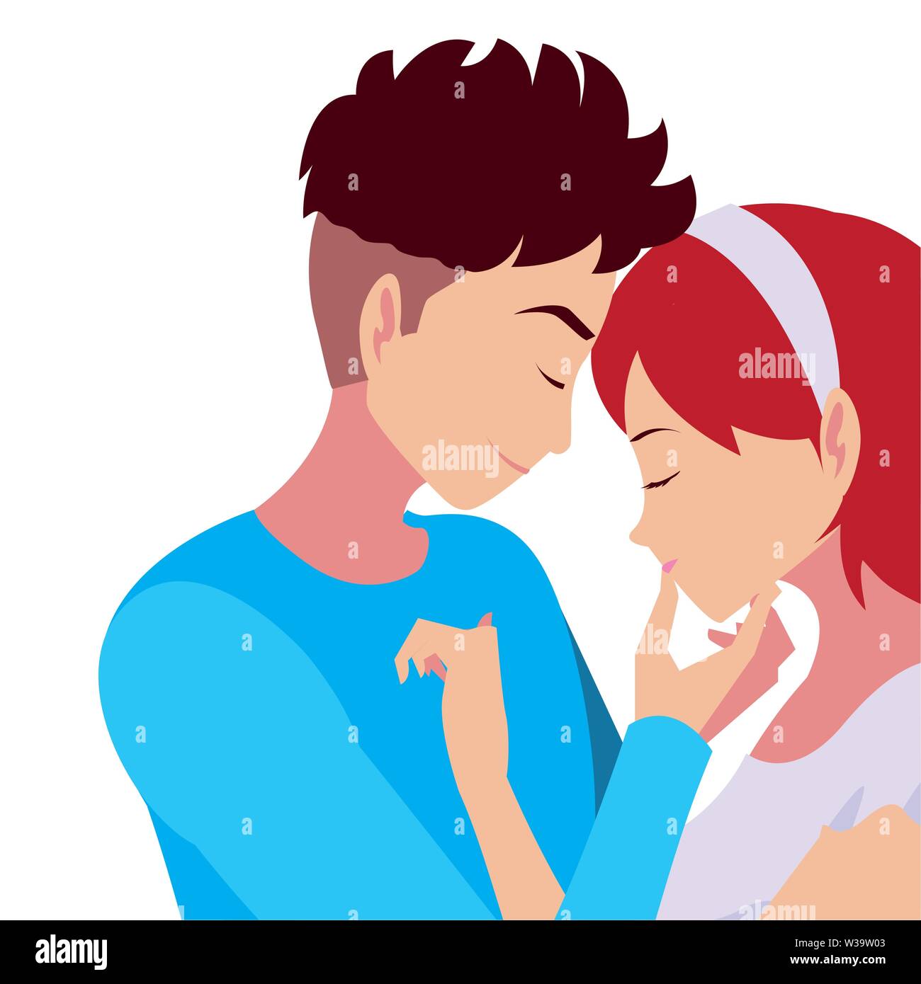 romantic couple hugging love image white background vector illustration ...