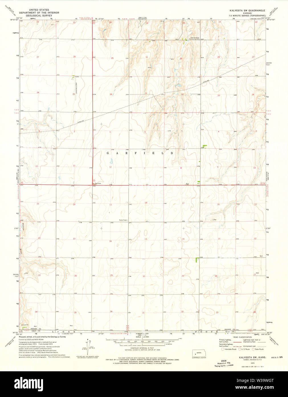 Kalvesta kansas map hires stock photography and images Alamy