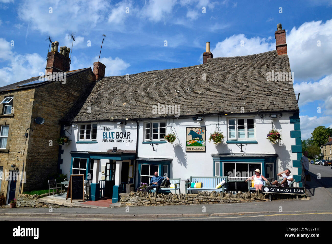 The Blue Boar Pub and Dining Room, Chipping Norton, Oxfordshire, UK. Part of the Cotswolds Stock Photo
