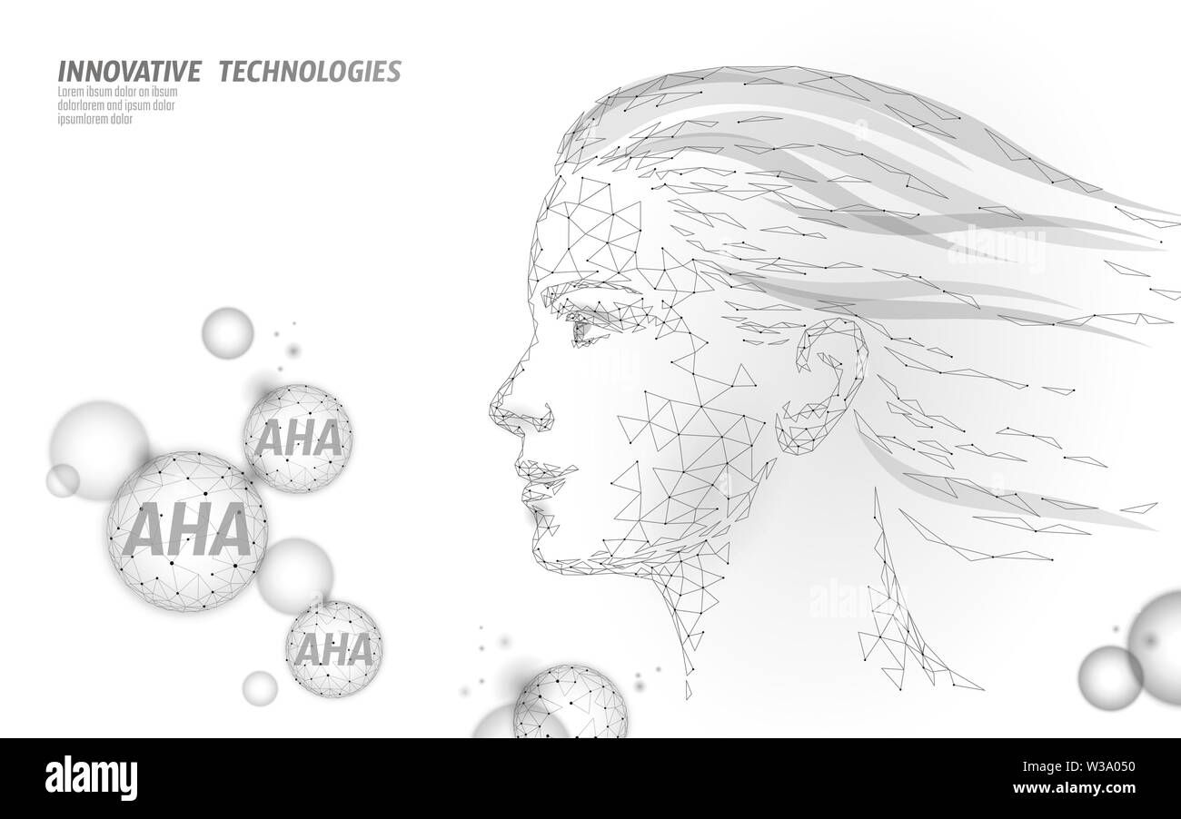 Fruit acid beauty salon peeling. Female face AHA glycolic lactic acids ...