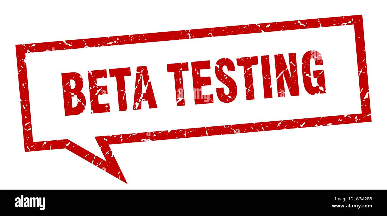 beta testing sign. beta testing square speech bubble. beta testing Stock Vector