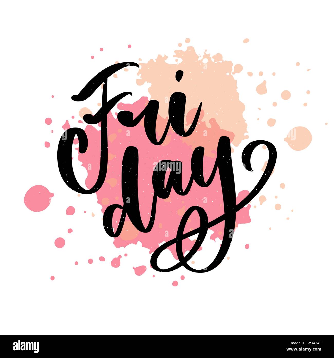 Hand lettering happy friday inscription isolated on white background ...