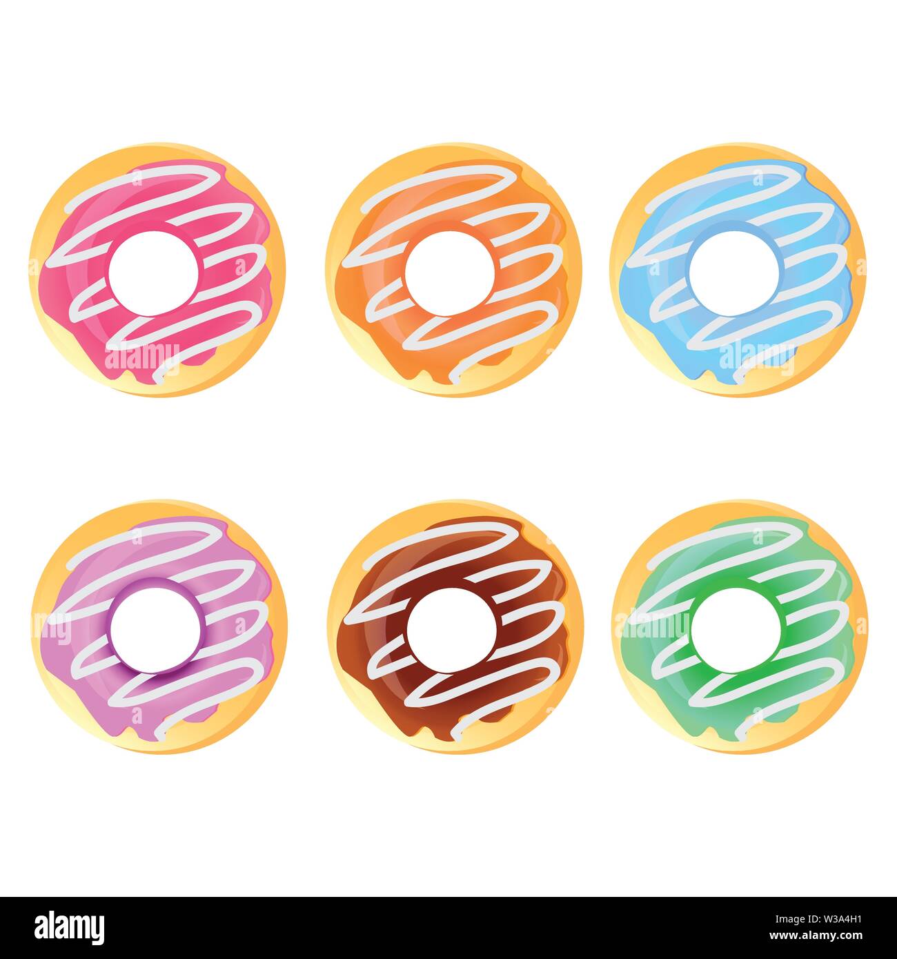 Donut set isolated on a white background Stock Vector Image & Art - Alamy